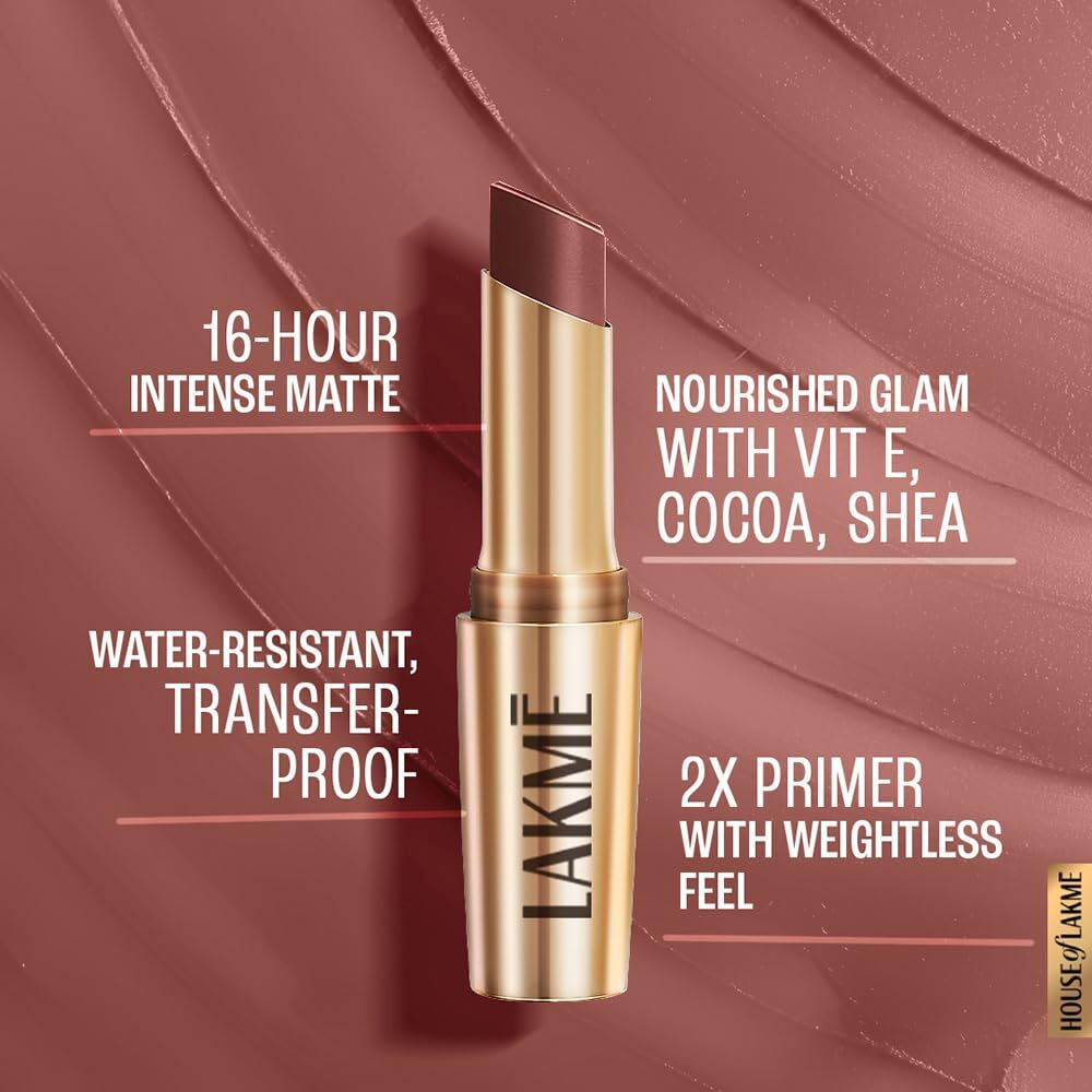 Lakm 9To5 Primer + Matte Lip Color Coffee Command 3.6 G
