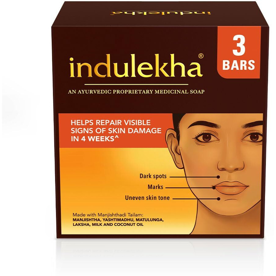 Indulekha Ayurvedic Proprietary Medicine Soap Pack Of 3 100 Gm Each Bar, 300 Gms Packs