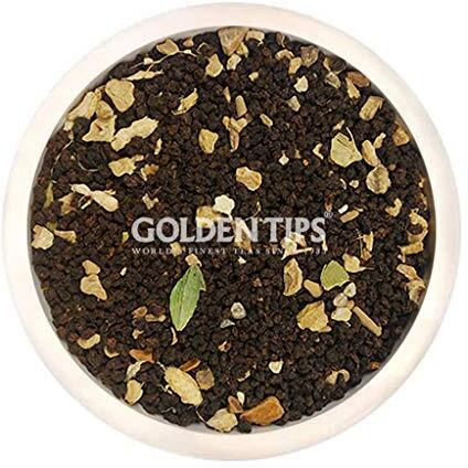 Golden Tips Elaichi Chai, Loose Leaf Masala Chai With Cardamom, Cinnamon, Cloves & Ginger, Exotic Spiced Indian Tea, Bold & Aromatic (250 Gram, 125 Cups)