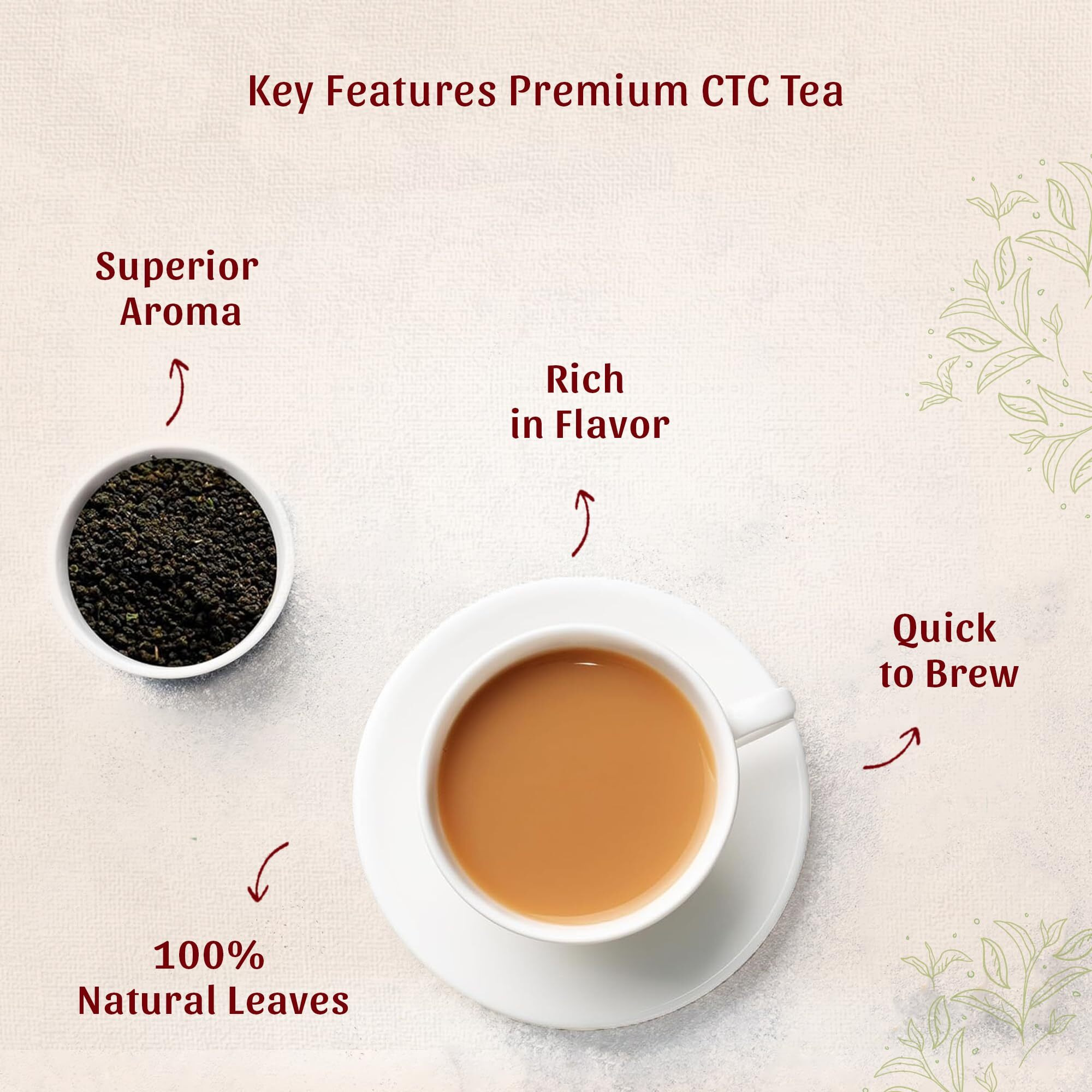 Golden Tips Applause Premium Assam Ctc Tea, Strong & Aromatic Chai Patti, 100% Natural Loose Tea Leaves, 1 Kg