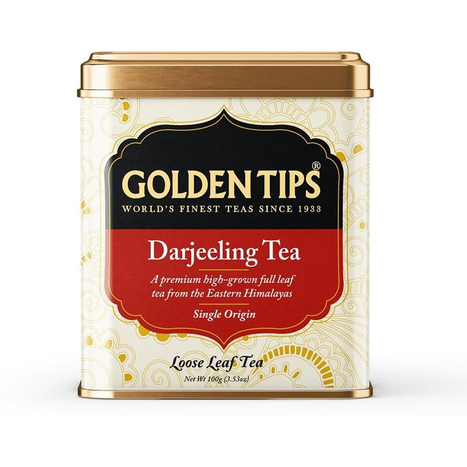 Golden Tips 100% Pure And Authentic Darjeeling Black Tea, Premium Loose-Leaf Tea, Rich Aroma & Delicate Flavor, (100 Gram, 50 Cups)