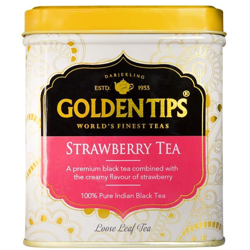 Golden Tips Strawberry Black Tea - Tin Can, 100 G
