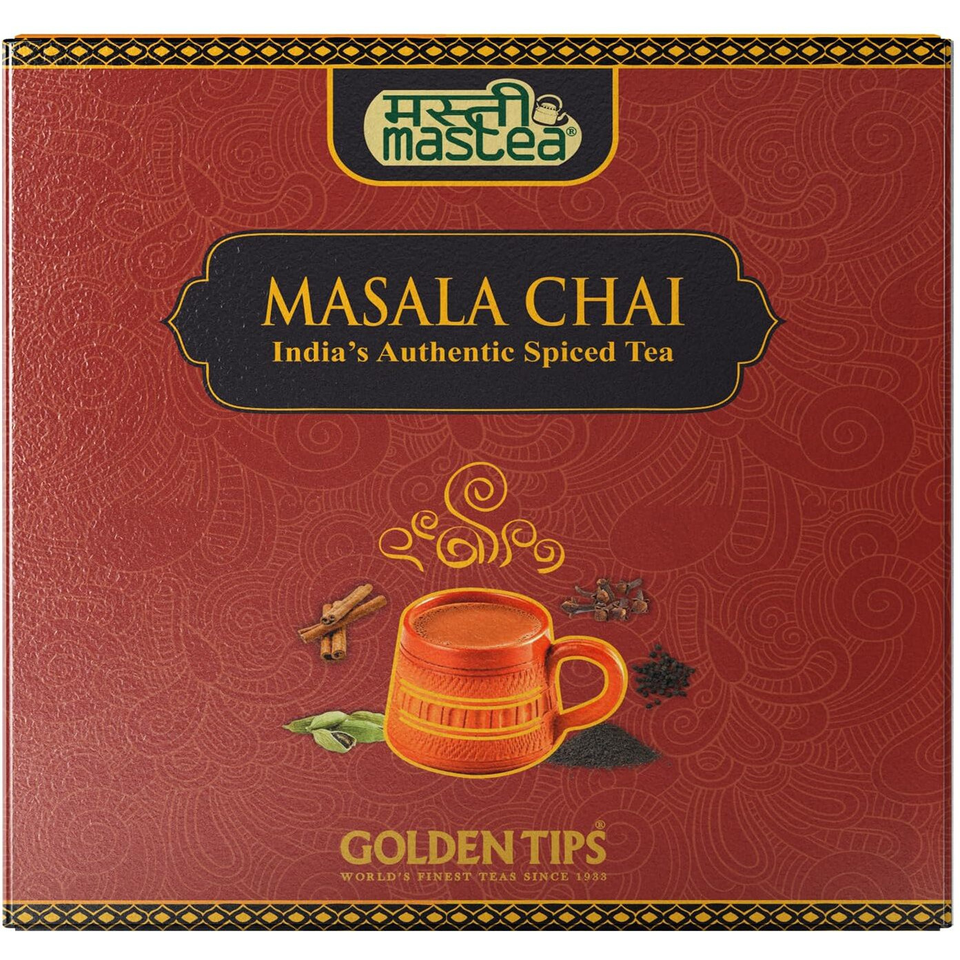 Golden Tips Masala Chai Loose Leaf Tea, Authentic Spiced Blend With Cardamom (Elaichi), Cinnamon, Cloves & Black Pepper, Rich & Aromatic, Best With Milk, (500 Gram, 250 Cups)