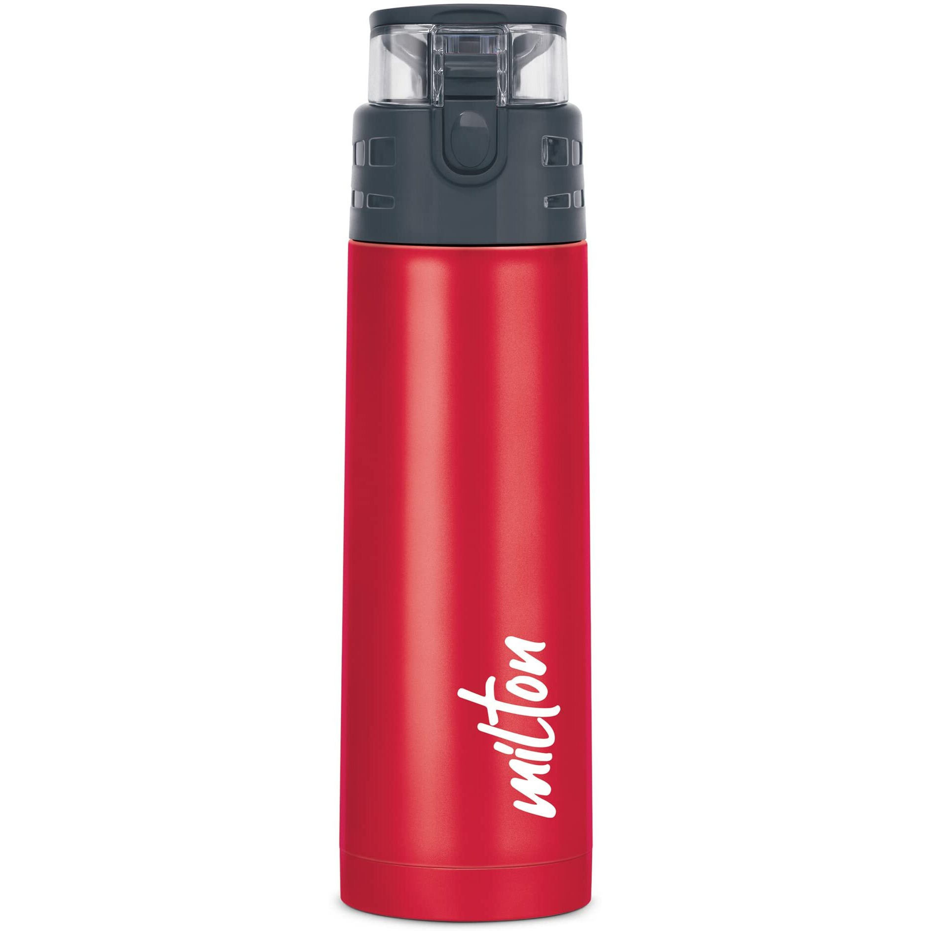Milton Atlantis 600 Thermosteel Insulated Bottle, 500 Ml Water Bottles, 24 Hours Hot And Cold, Easy To Carry, Easy Grip, Rust Proof, Tea, Coffee, Office, Travel Bottle, Red