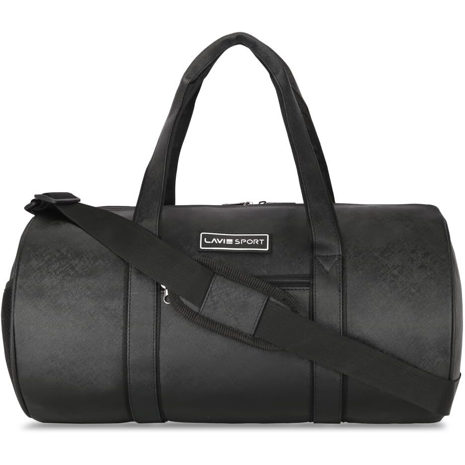 Lavie Sport Olympic Leatherette Unisex Gym Duffle Bag | Stylish & Spacious Weekender Duffle Bag | Duffle Bag For Gym, Sports, Training
