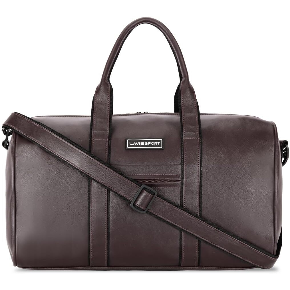 Lavie Sport Captain Leatherette Unisex Weekender Duffle Bag | Stylish & Spacious Duffle Bag | Duffle Bag For Gym, Sports, Training