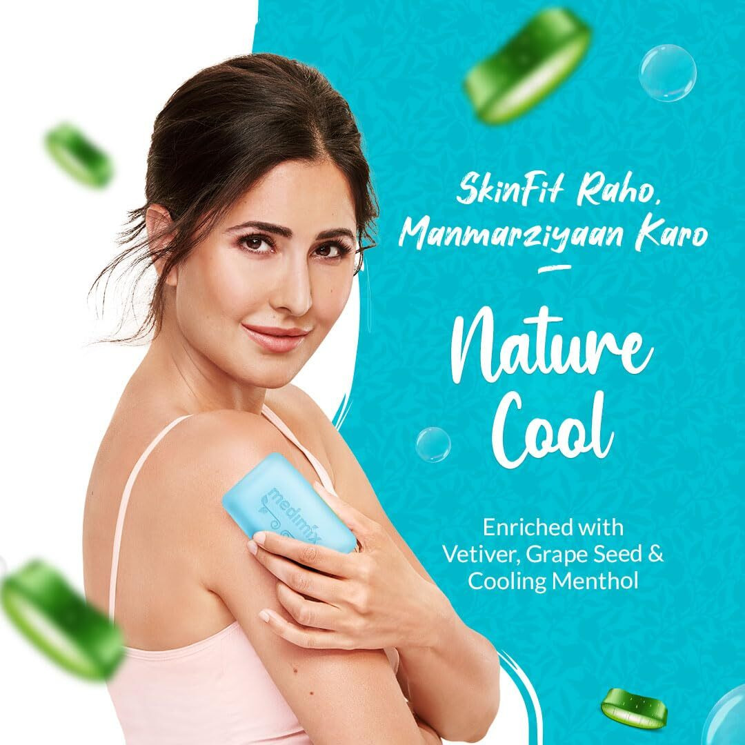 Medimix Ayurvedic Cool Bathing Soap With Menthol, Vetiver & Grape Seed 125Gm (Buy 4 And Get 1 Extra Combo Pack) | Shop Herbal | Natural | Paraben-Free & Sulphate-Free | 100% Vegan