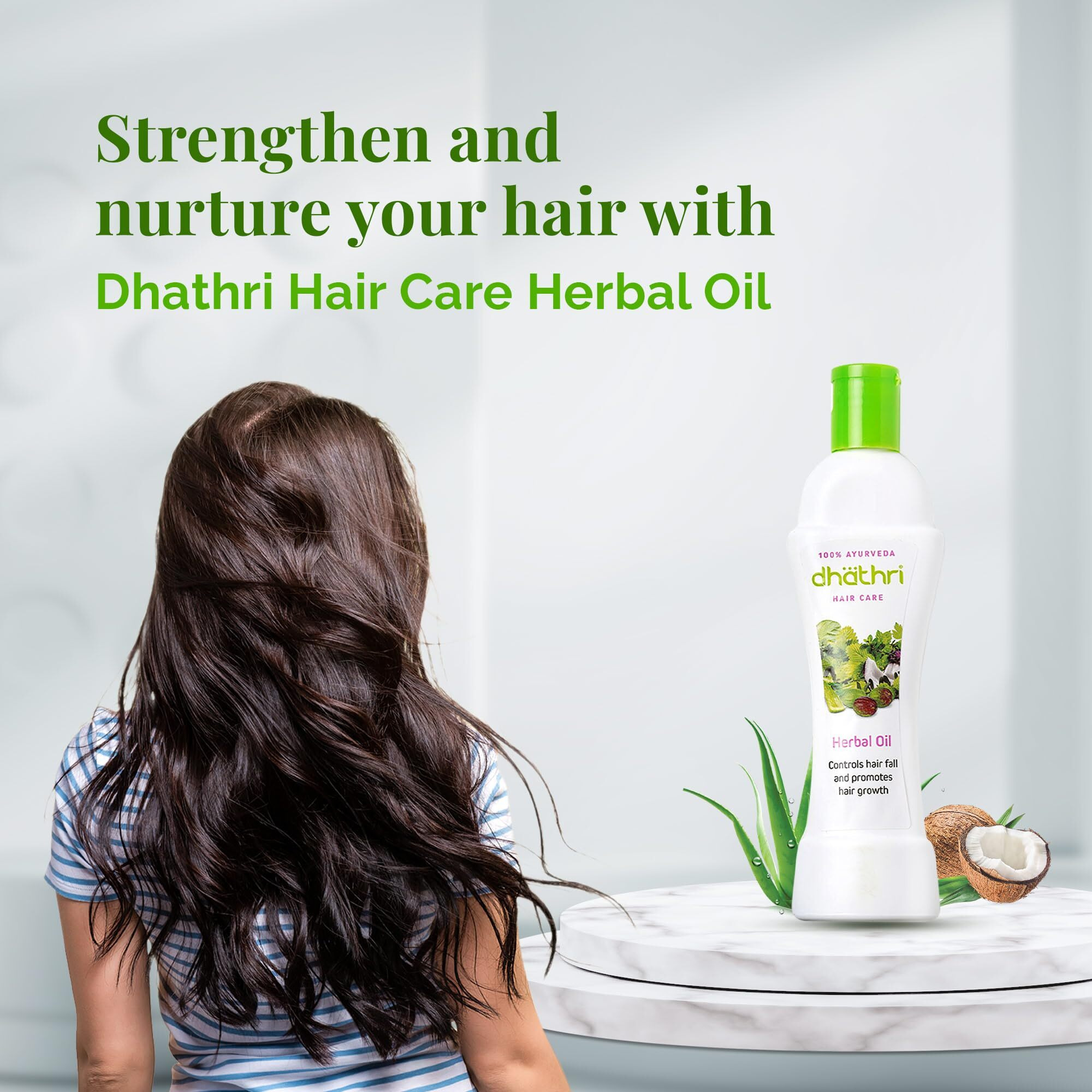 Dhathri Hair Care Herbal Oil, Ayurvedic Oil For Hair Growth, Ayurvedic Hair Oil That Control Hair Fall And Promotes Hair Growth, Amla Hair Oil, 100Ml (Pack Of 2)