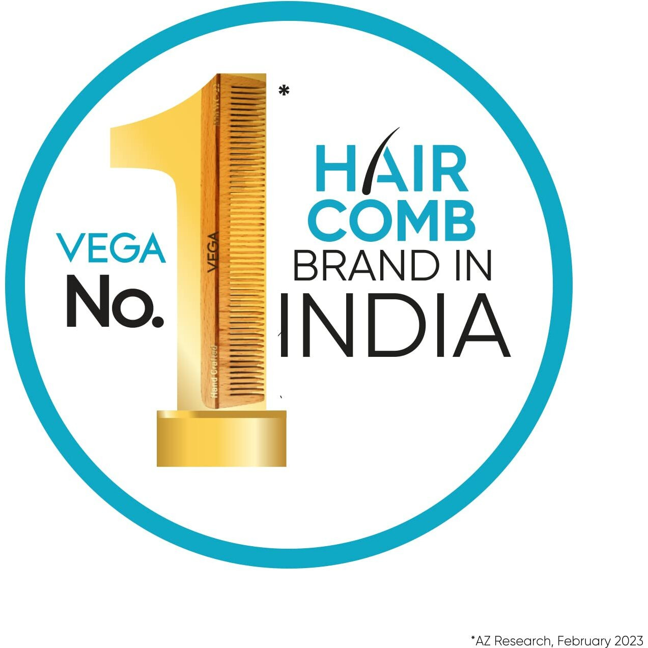 Vega Pocket Hair Comb,Handmade, (India's No.1* Hair Comb Brand) With Tortoise Shell All Fine Teeth For Men And Women, (Hmc-120)