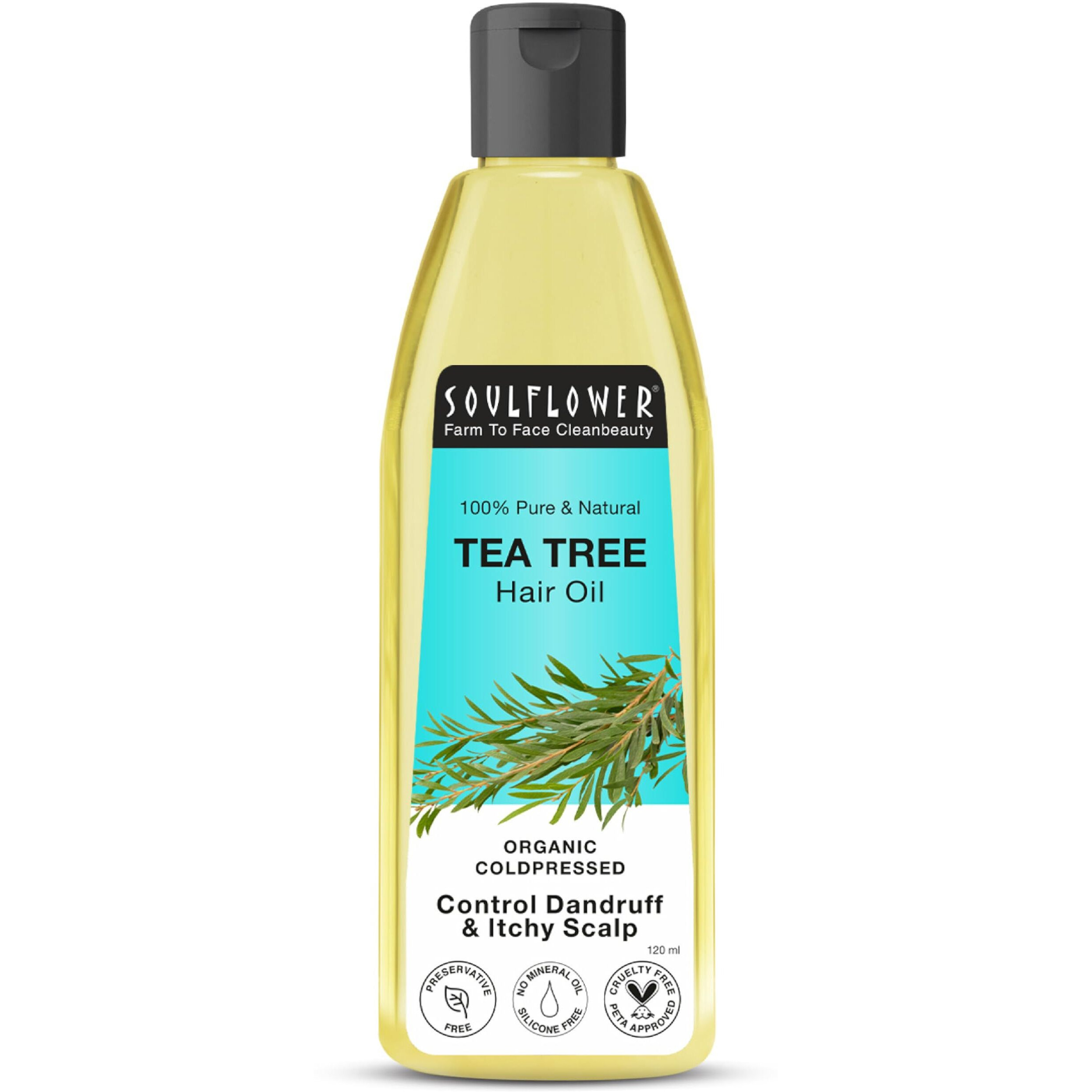 Soulflower Tea Tree Scalp And Anti Dandruff Hair Oil, 120Ml