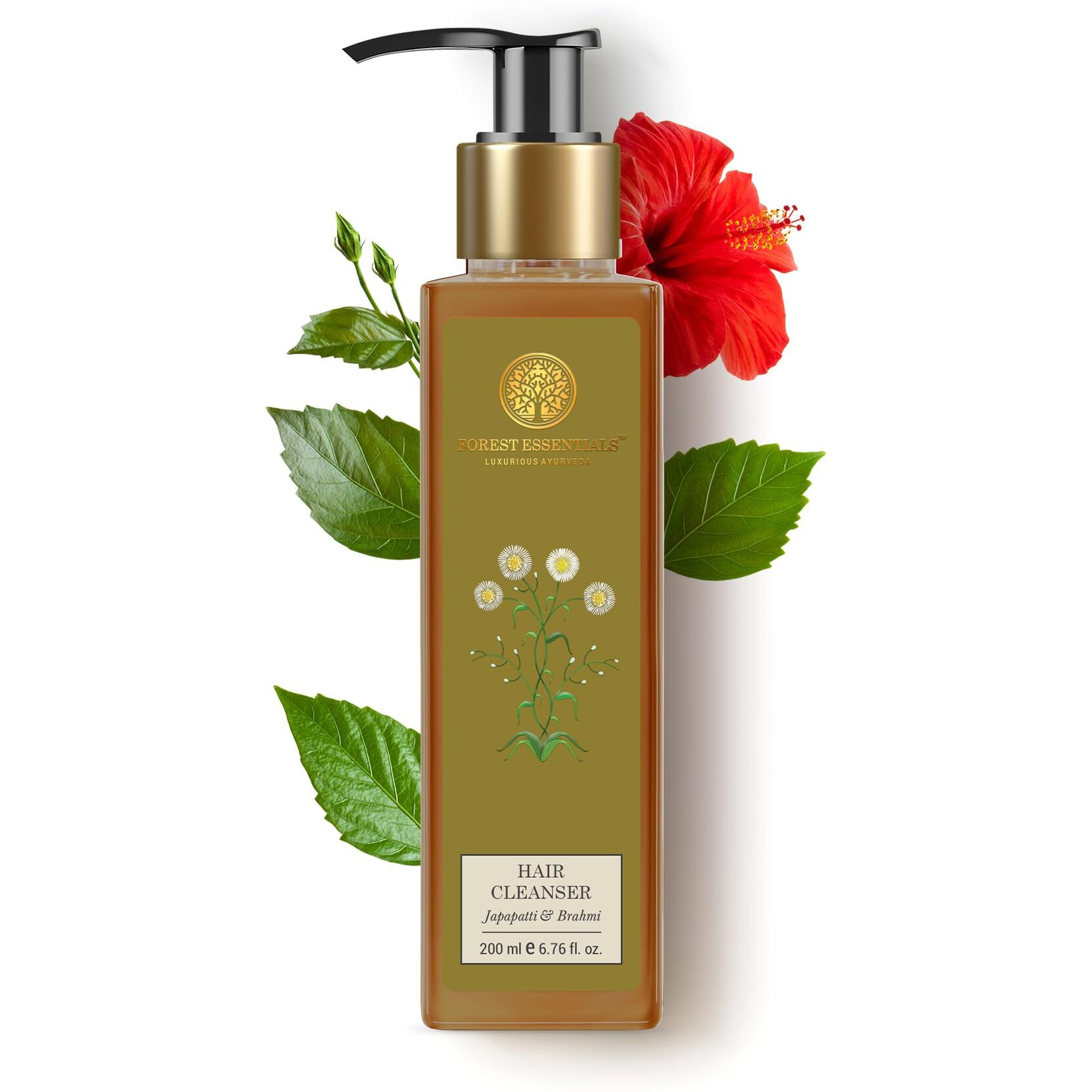 Forest Essentials Hair Cleanser Japapatti & Brahmi | Ayurvedic Natural Shampoo | For Dry Frizzy & Chemically Treated Hair | Sulphate & Paraben Free,200 Grams