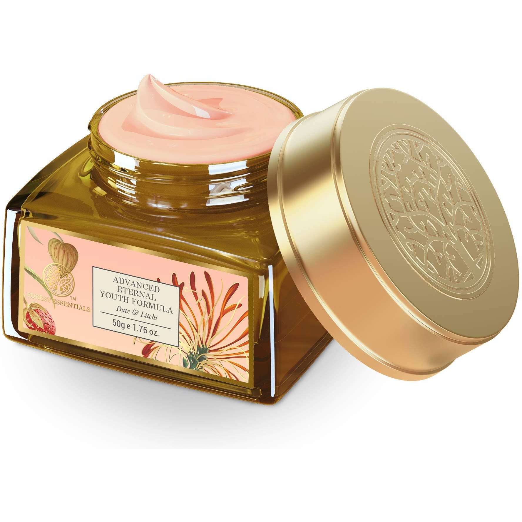 Forest Essentials Advanced Eternal Youth Formula Night Cream - Date & Litchi | Ayurvedic Anti Ageing Face Moisturiser | Night Cream For Normal To Dry Skin | Tones & Firms