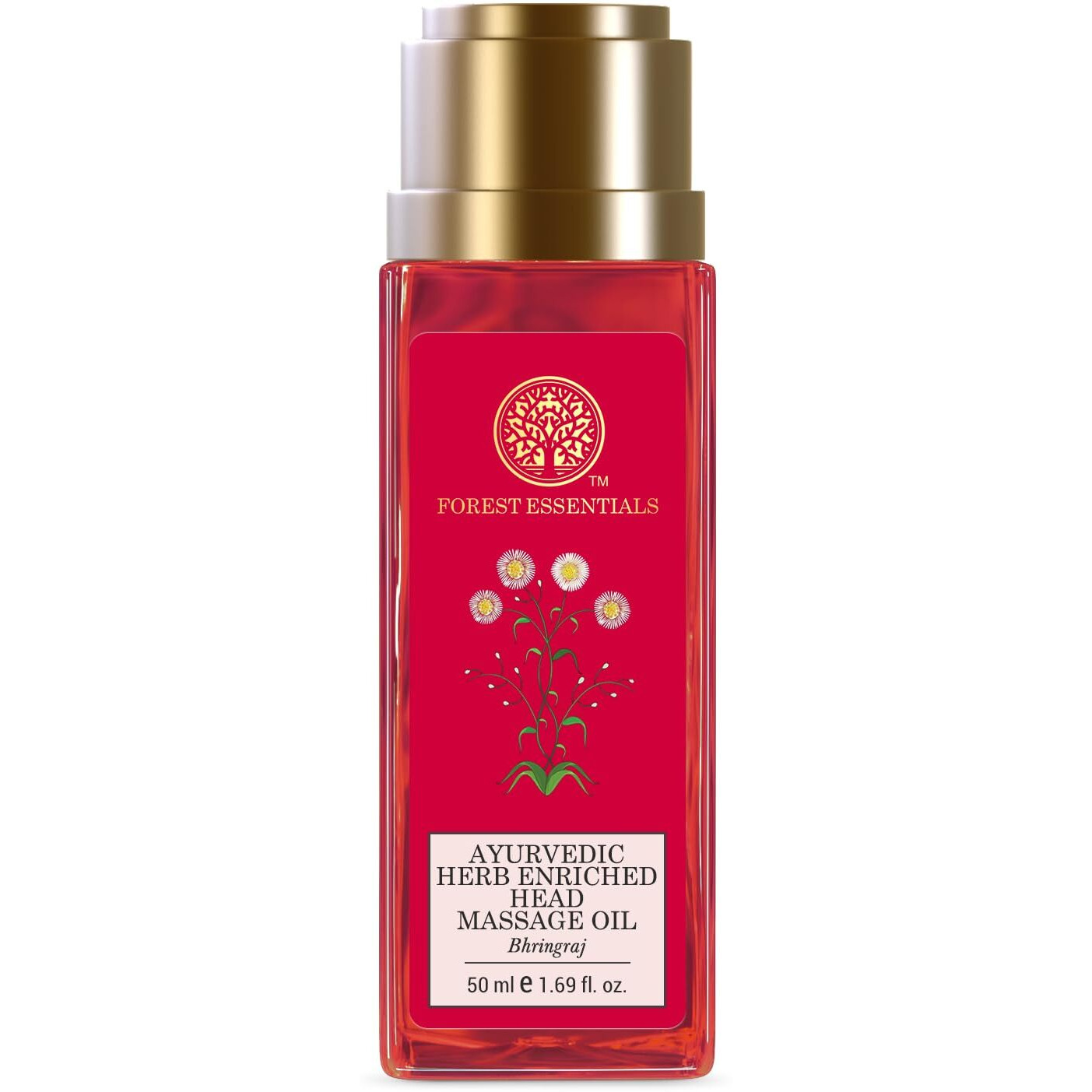Forest Essentials Travel Size Ayurvedic Herb Enriched Head Massage Oil Bhringraj|For Dandruff&Hair Fall Control|Nourishing Oil For Healthy Hair Growth|Parabens Free|Hair Oil For Women&Men|50 Ml