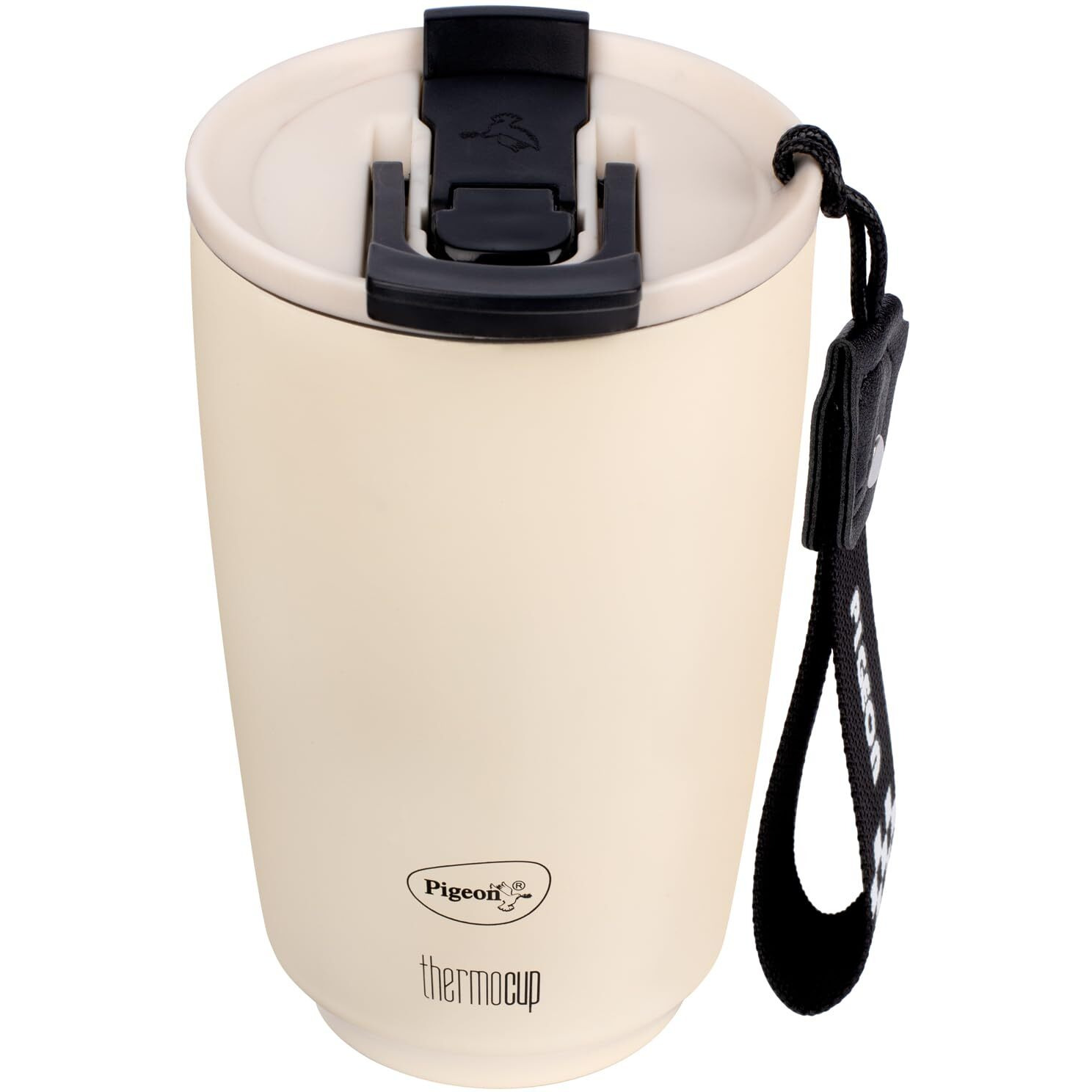 Pigeon Thermocup 400 Ml Stainless Steel Vacuum Insulated Coffee Cup/Tumbler For Hot And Cold Drinks, Bpa-Free, Leak-Proof, Coffee Mug With Double Lid  Ideal For Car, Home, Office, Travelling|White
