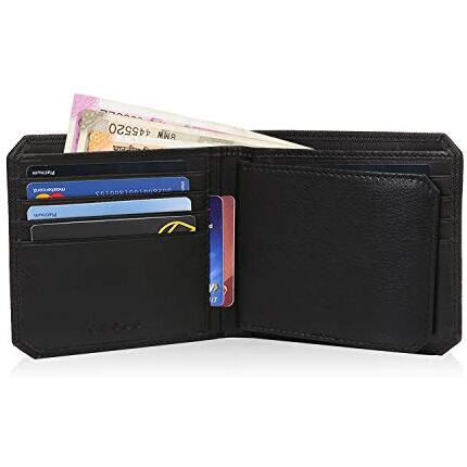 Cross Leather Wallets For Men Latest Gents Purse With Card Holder Compartment, Giftsfor Men -Black