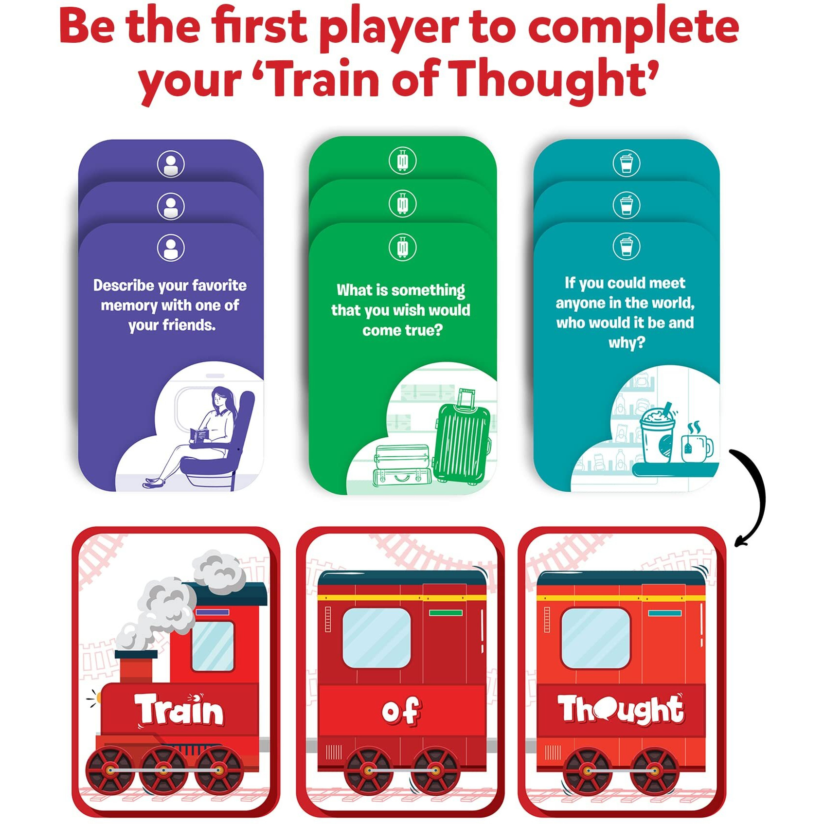 Skillmatics Card Game - Train Of Thought, Fun For Family Game Night, Educational Toys, Gifts For Boys And Girls Ages 6, 7, 8, 9 And Up