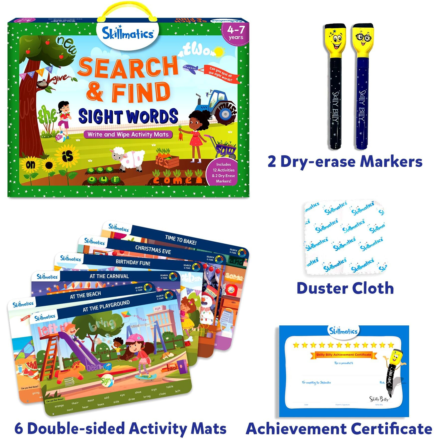Skillmatics Search And Find Sight Words Educational Game - Reusable Preschool Learning Activities, Perfect For Toddlers & Kids Who Love Toys, Builds Vocabulary, Gifts For Ages 4, 5, 6, 7