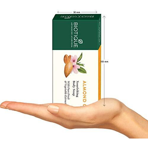 Biotique Almond Oil Nourishing Bathing Bar| Ayurvedic And Organically Pure| Maintains SkinS Natural Ph |100% Botanical Extracts| Suitable For All Skin Types | 150Gm (Pack Of 2)