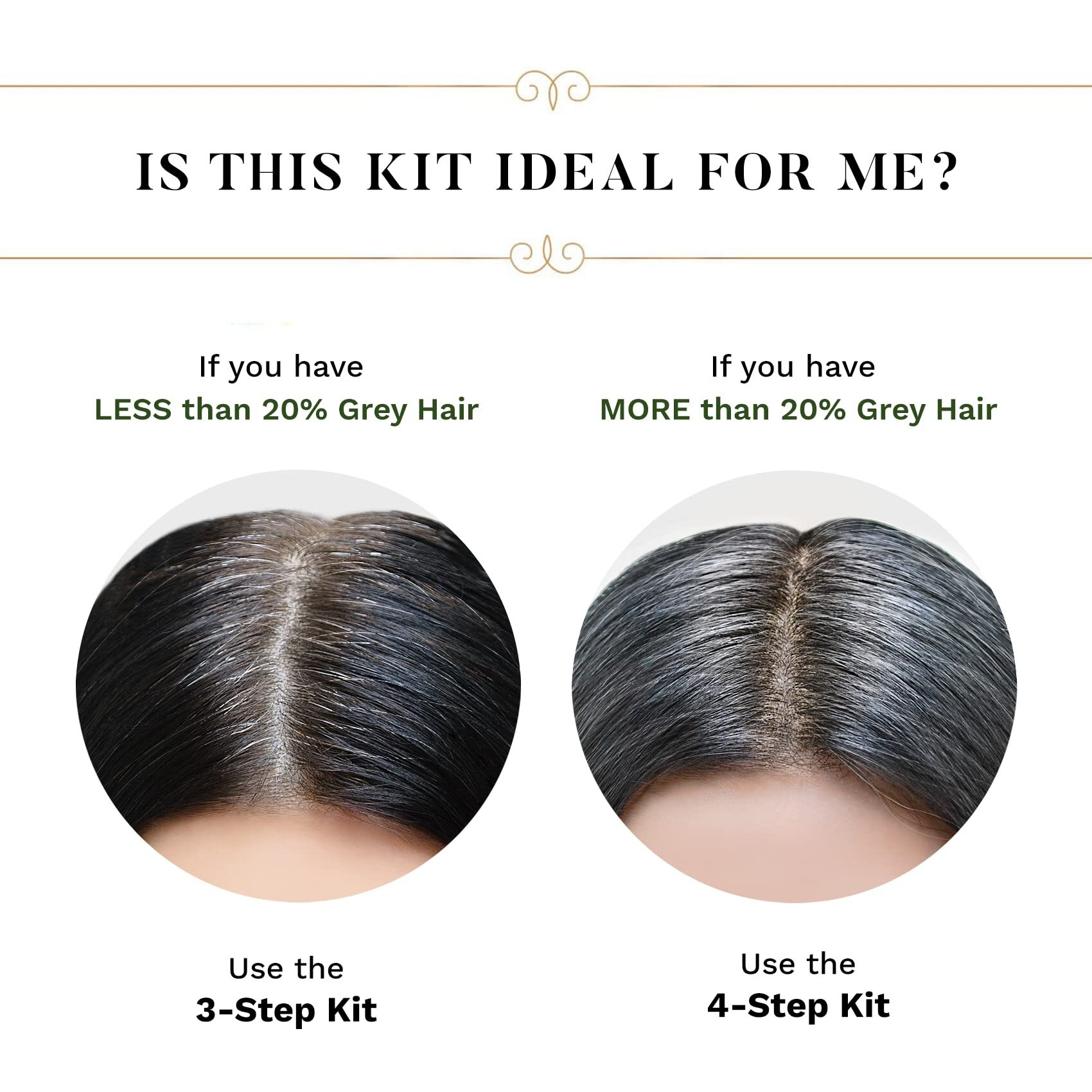 Sesa 4 Step Natural Hair Colour Kit - For High Grey% - 100% Organic & Ayurvedic - No Ammonia, Ppd, Peroxide, 200Gm + 40Ml