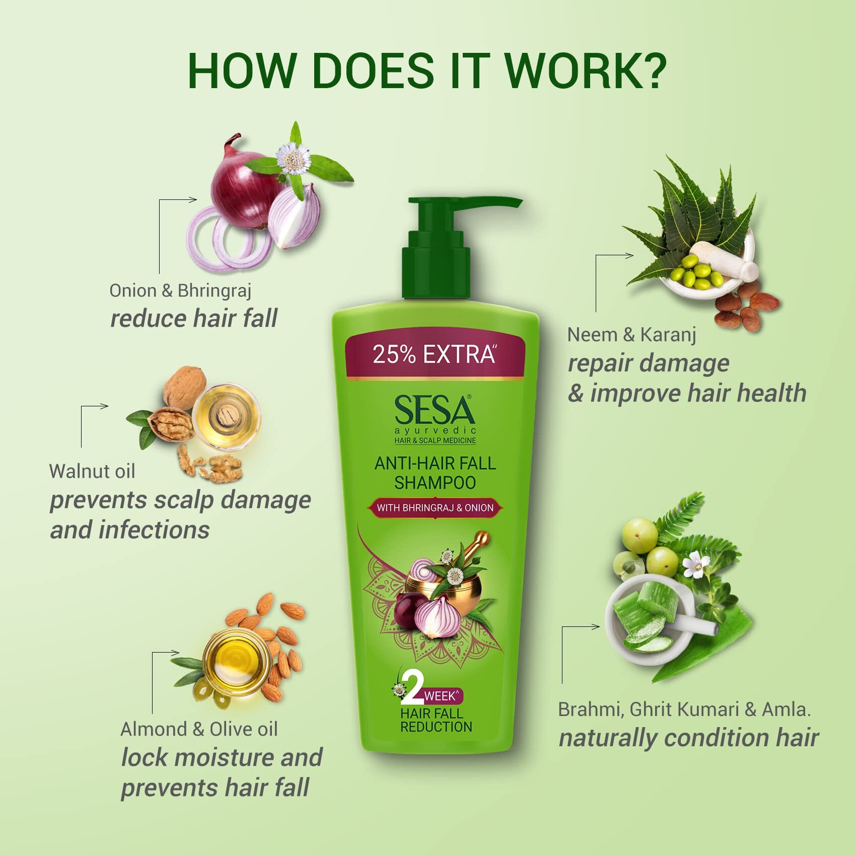 Sesa Ayurvedic Anti Hairfall Shampoo For Dry And Frizzy Hair Reduces Hairfall Made With 6 Ayurvedic Herbs Paraben Free Shampoo - 500Ml