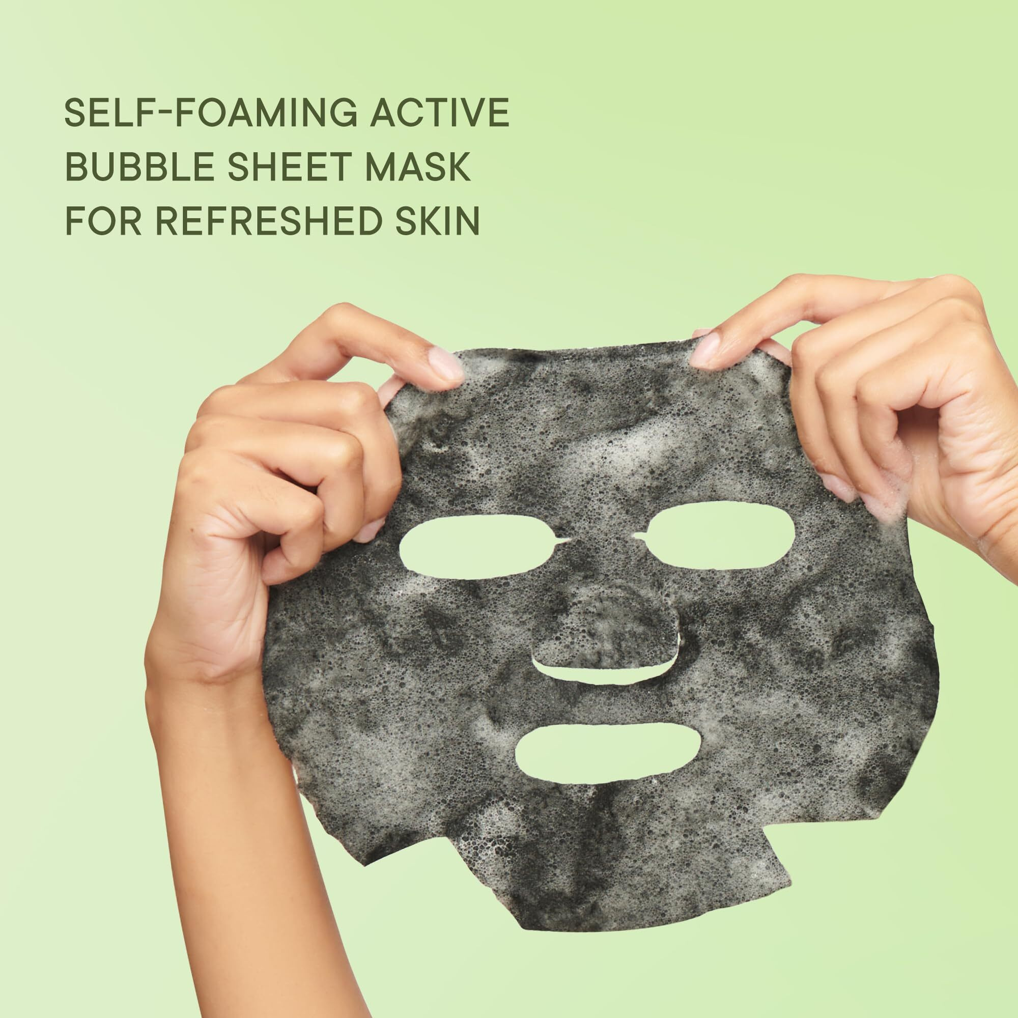 Quench Botanics Korean Bubble Sheet Mask With Matcha Green Tea Anti-Oxidants | Self-Foaming Korean Mask For Glowing Skin | Deep Cleanses & Purifies Skin | Made In Korea (Pack Of 1, 21Ml)