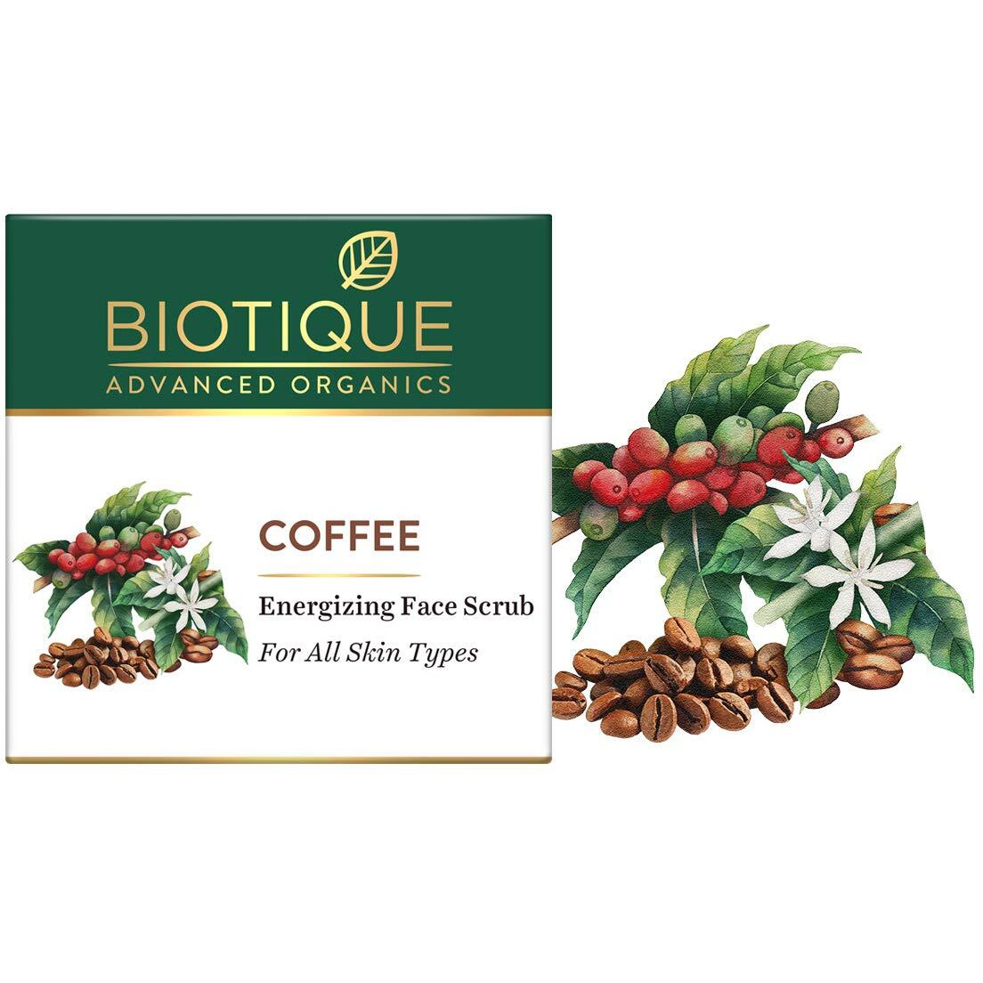 Biotique Coffee Energizing Face Scrub For All Skin Types,50 Gm | Deep Exfoliation, Removes Blackhead