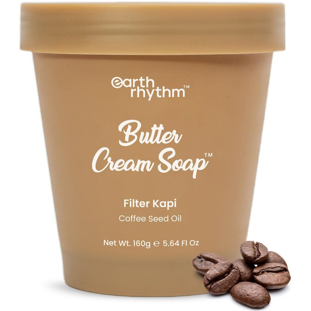Earth Rhythm Filter Kapi Butter Cream Soap Cleanse, Moisturizes Skin, Make Skin Soft & Supple | Coffee Seed Oil, Shea Butter | For All Skin Type | Men & Women - 160G