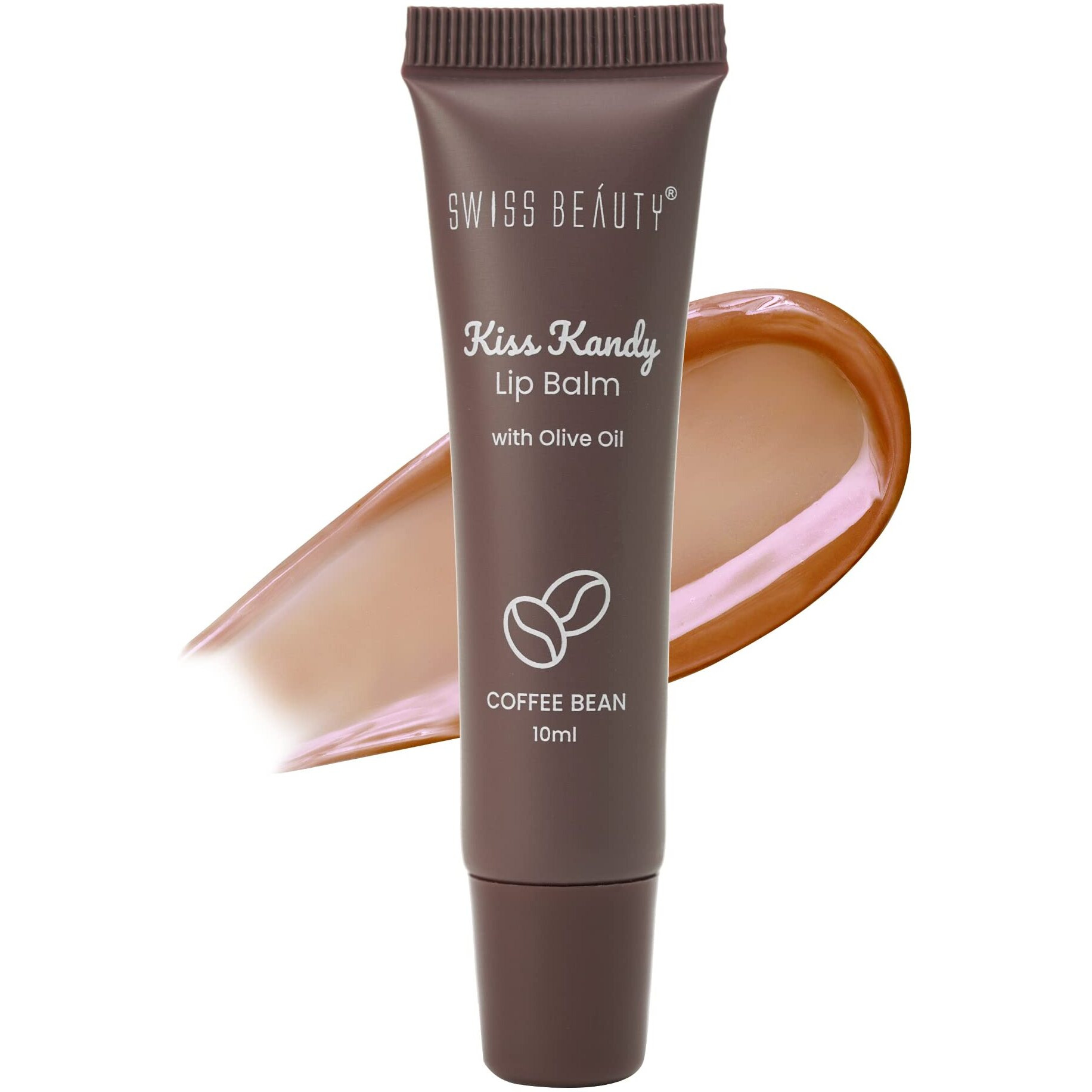 Swiss Beauty Kiss Kandy Lip Balm With Olive Oil | Moisturising | Non-Sticky | Soft & Smooth Lips | Shade - Coffee Bean, 10Ml