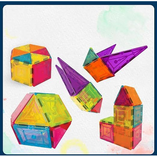 Wembley Magnetic Tiles For Kids|Magnetic Building Blocks For Kids 3 4 5 6 7 8 Yrs|Constructing&Creative Learning Educational Brain Toys|Stem Learning Kit Magnetic Toys (16 Pcs),Multicolor