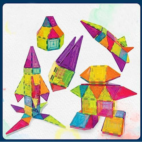 Wembley Magnetic Tiles For Kids|Constructing&Creative Learning Educational Brain Development Toys|Magnetic Building Blocks For Kids-Stem Learning Kit- Toys For Kids (48Pcs),Multicolor