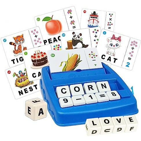 Wembley Educational Toys Spelling Brain Games For Kids Learning Birthday Gift For Boys Girls 2 In 1 Flash Cards Matching Letter Sight Words Recognition Kindergarten Preschool Teaching Tools 3+ Years