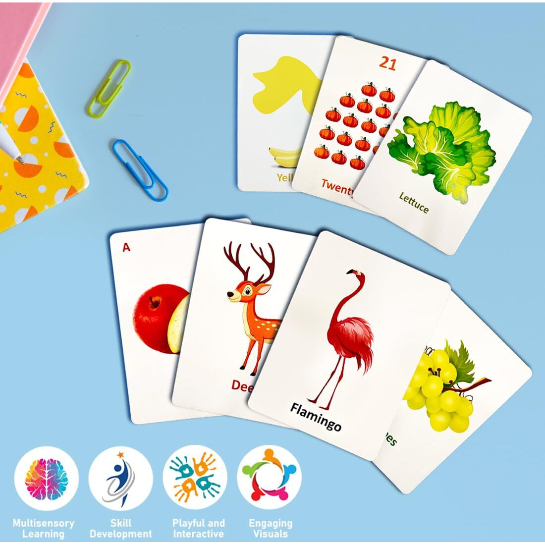 Wembley Flash Card For Babies 0 To 6 Months Old Boy Girls Infant Early Learning Educational Montessori Toys Birthday Gift For 1 2 3 4 Years Kids Cognitive_Skills Activity Toys - Set Of 196 Cards