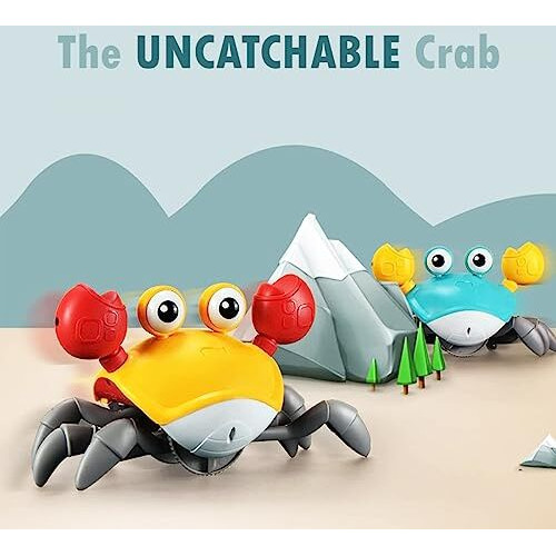 Wembley Dancing Crawling Baby Toys Crawling Crab Toy For Kids Electronic Walking Moving Toys For Babies Infant Toddlers Tummy Time Interactive Early Learning Educational Toys