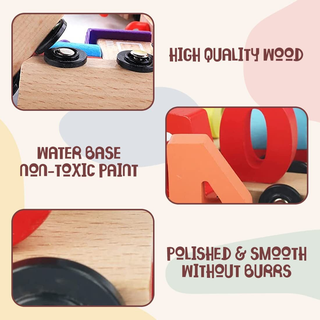 Wembley Wooden Puzzle Train Toys For Kids Set For 2 Years Old Non Toxic Bis Approved Proudly Made In India Number For Kids Learning Educational Toys