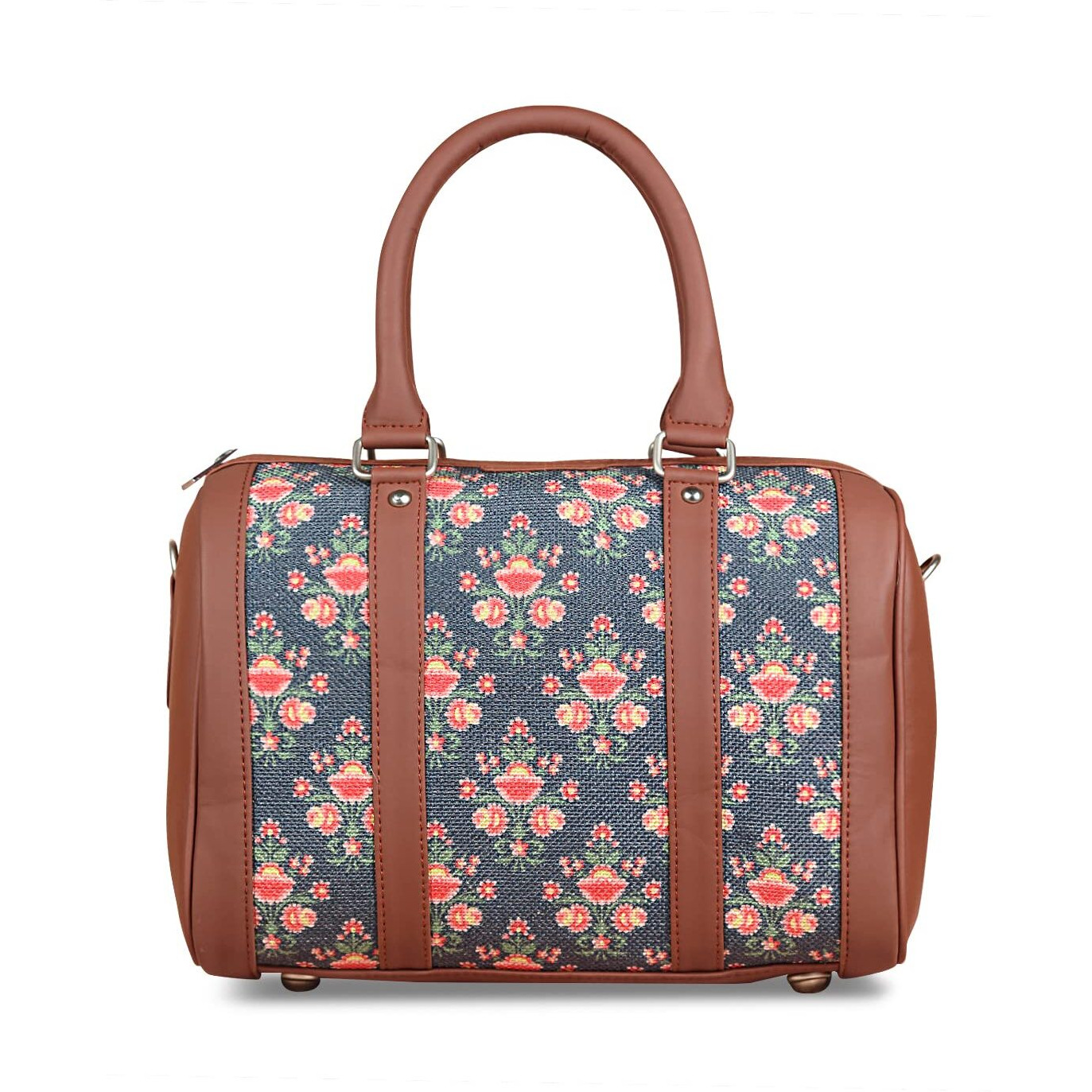 Zouk Handmade Vegan Leather Mughal Garden Print Women's Sling Bags With Adjustable Shoulder Strap