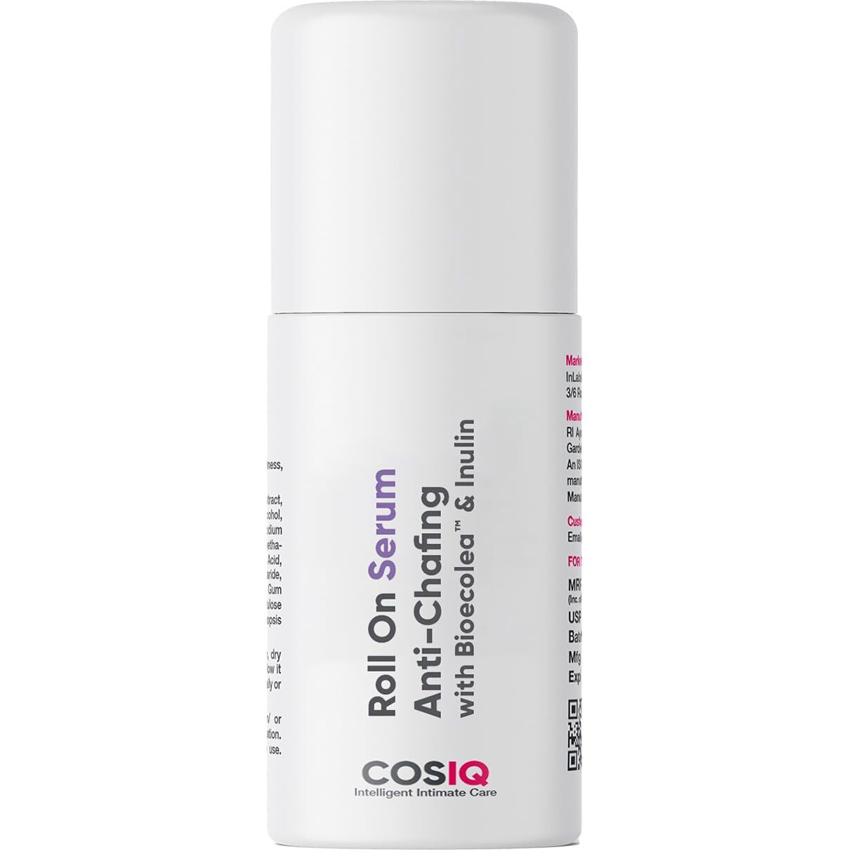 Cos-Iq Anti Chafing Roll-On Serum For Men & Women | With Bioecolea & Inulin | Prevents Arm, Chest, Butt, Thigh, Ball Chafing, Sweat, Odor, Irritation & Rashes | 40Ml