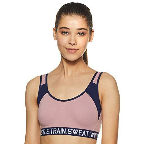 Van Heusen Proactive Women Sports Bra - Cotton Elastane - Anti Bacterial, Wireless, Non Padded, Full Coverage