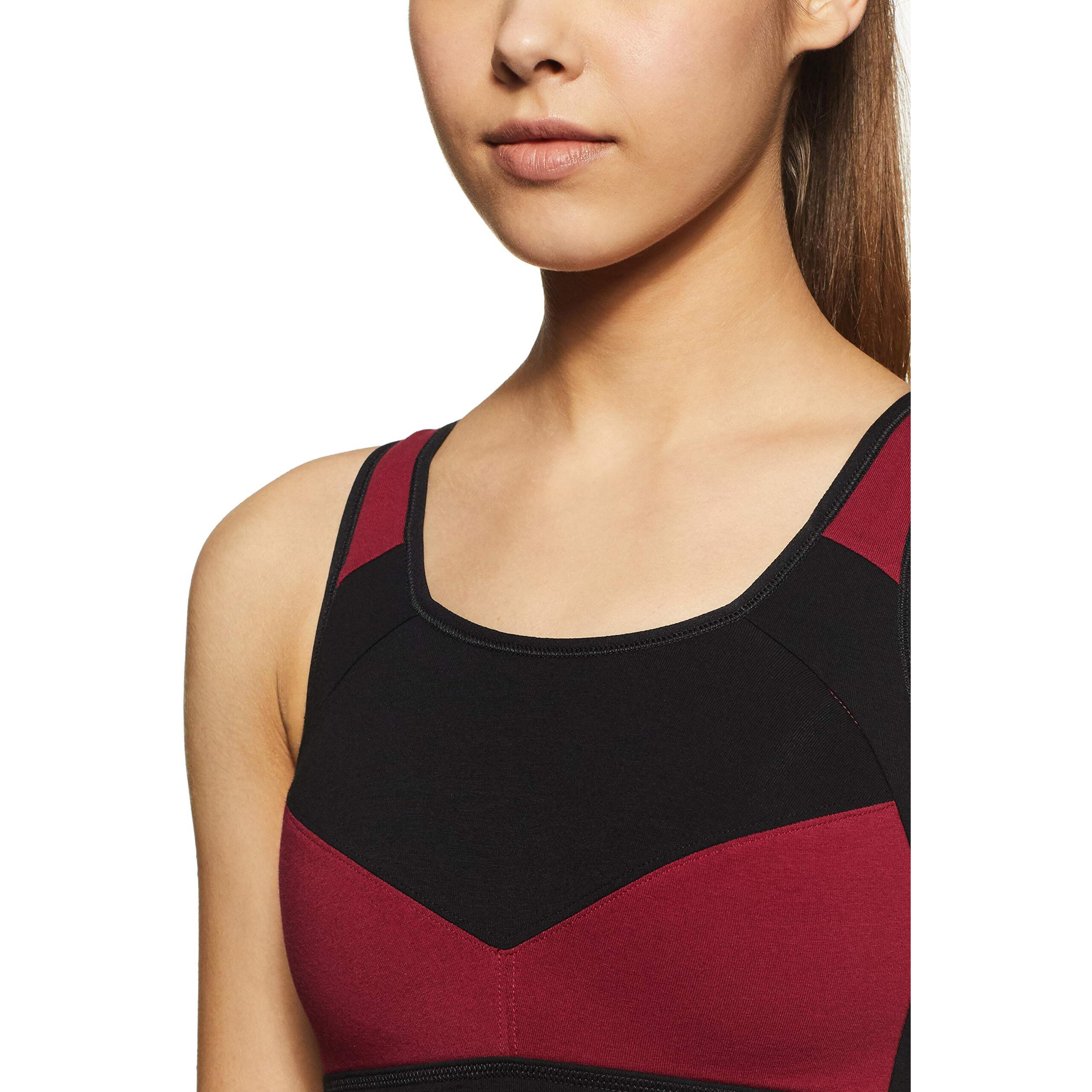 Van Heusen Proactive Women Racerback Sports Bra - Cotton Elastane - Anti Bacterial, Wireless, Padded, Full Coverage