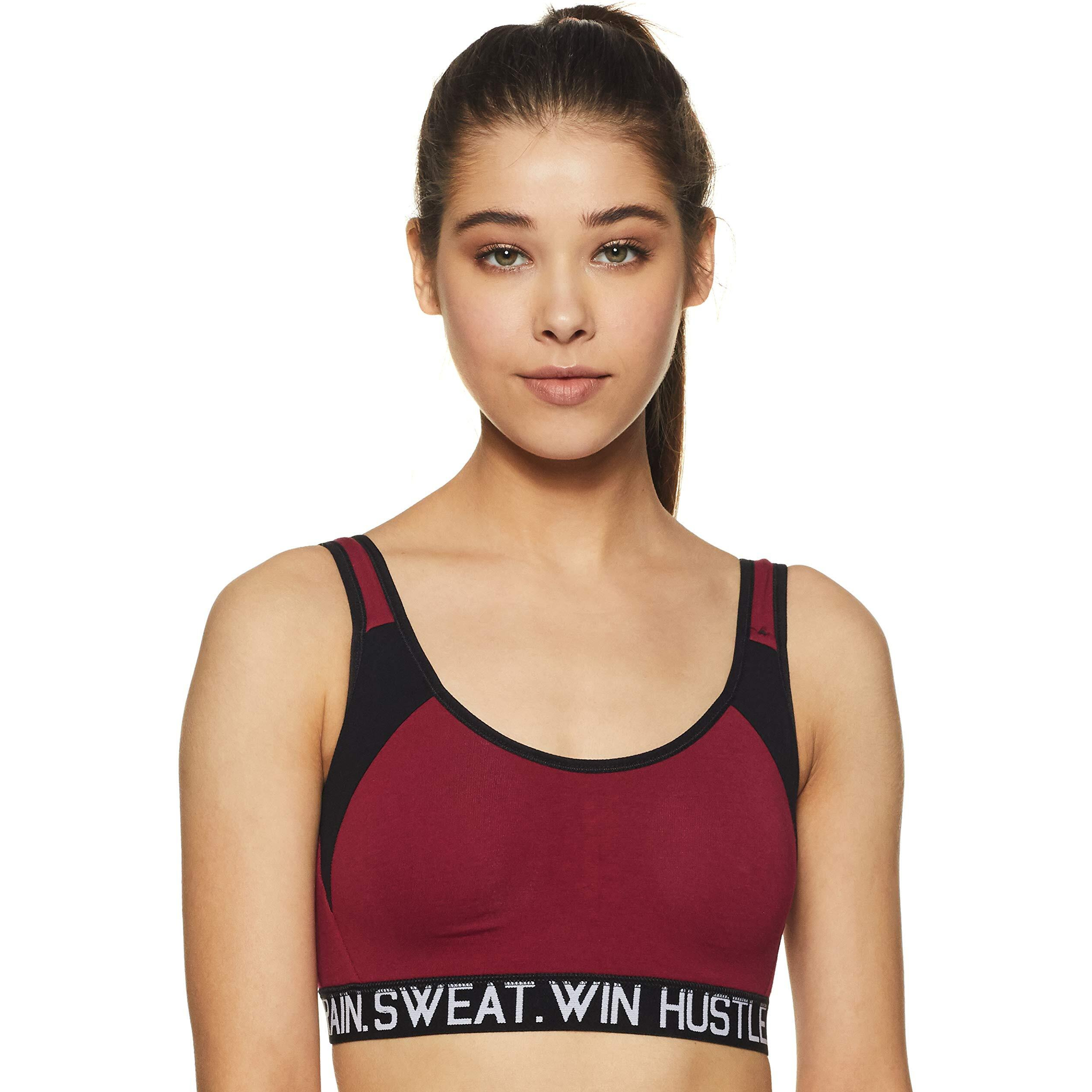 Van Heusen Proactive Women Sports Bra - Cotton Elastane - Anti Bacterial, Wireless, Non Padded, Full Coverage