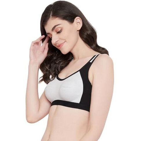 Clovia Women's Cotton Medium Impact Non-Padded Full Cup Sports Bra (Br2101A01_Grey_34B)