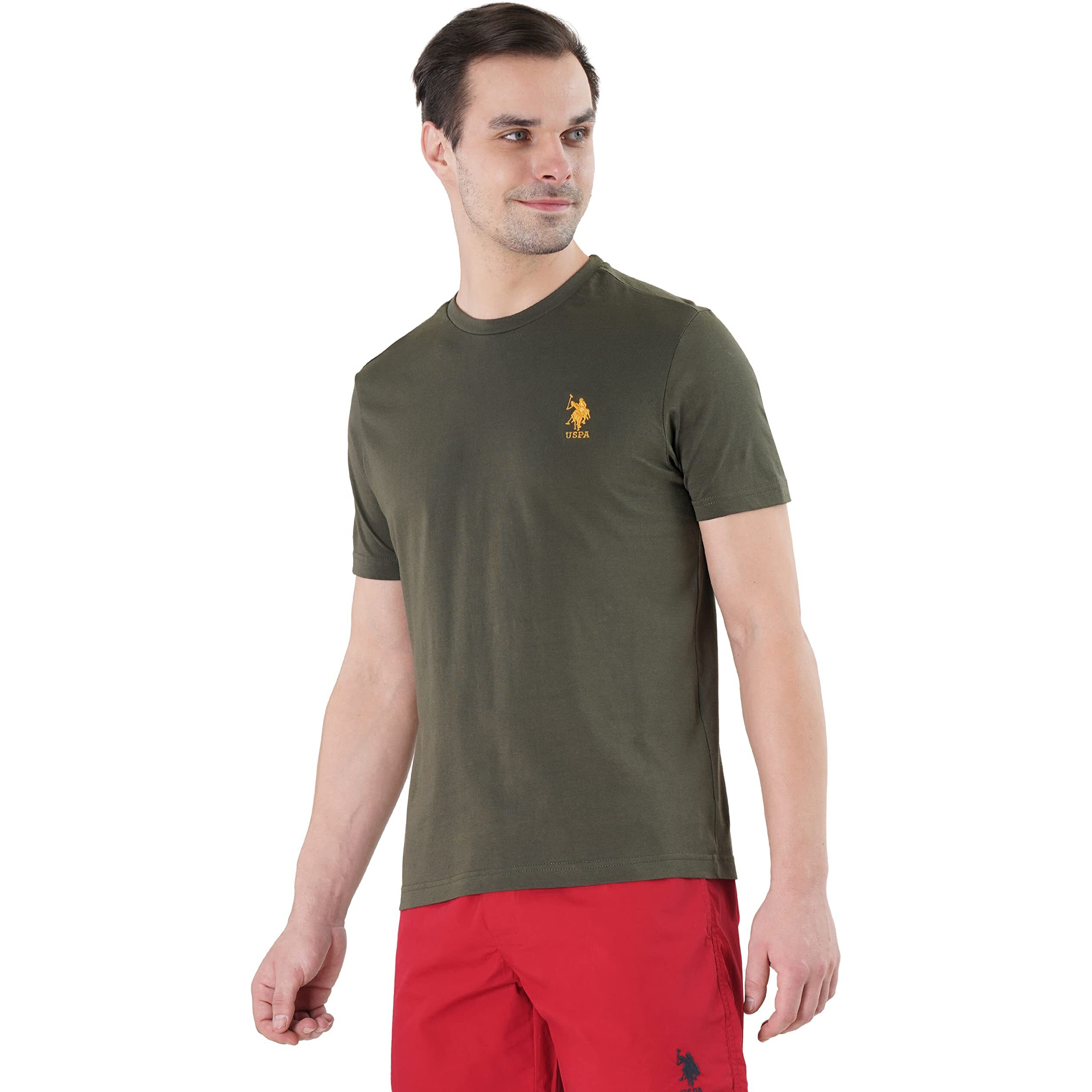 U.S. Polo Assn. Mens Crew Neck Embroidered Logo I633 Lounge Regular Fit T-Shirt - Pack Of 1 (Olive S)