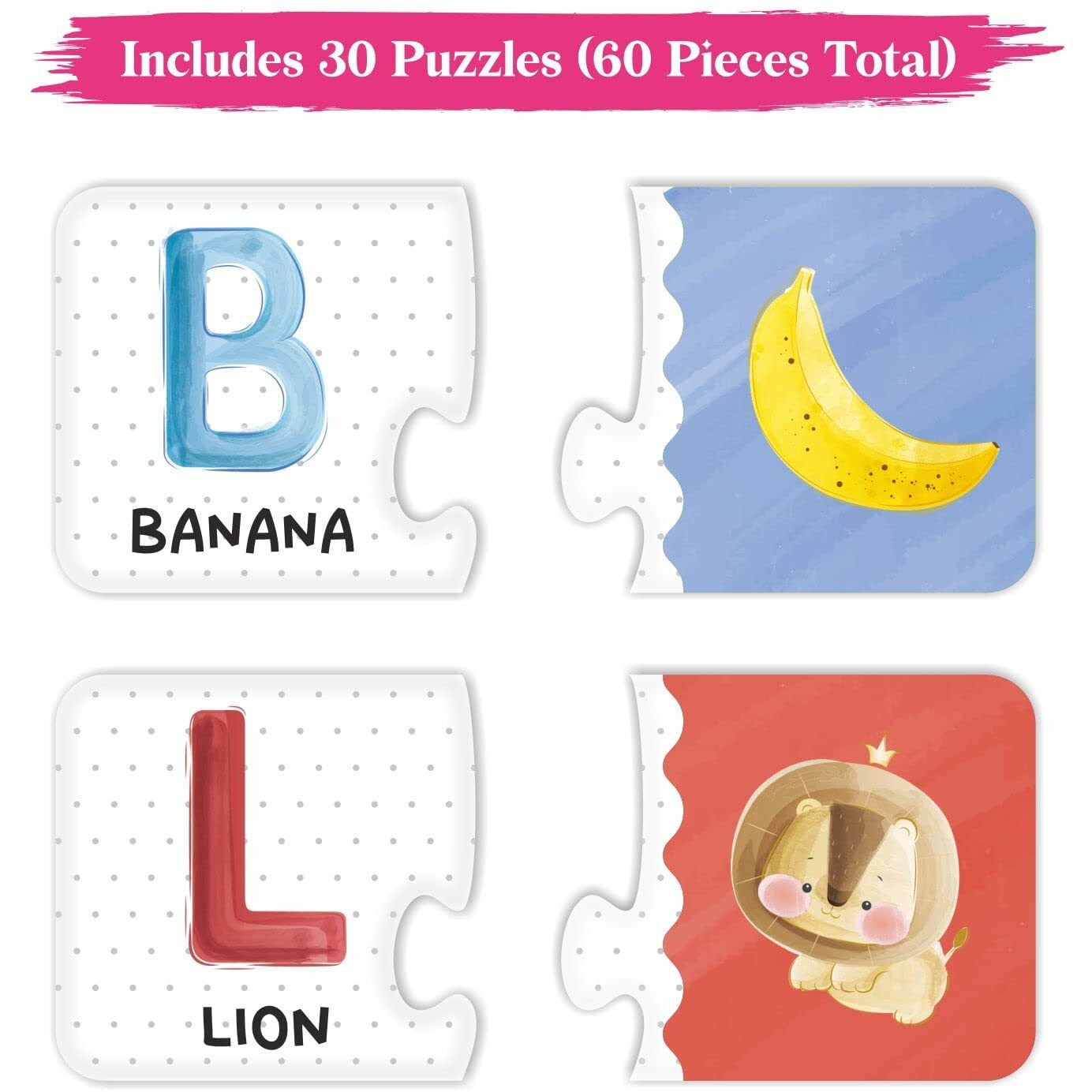 Webby Alphabets 2 Pieces Learning Pack Jigsaw Puzzle, Montessori Early Educational Pre School Puzzle Toys For 3+ Years Kid
