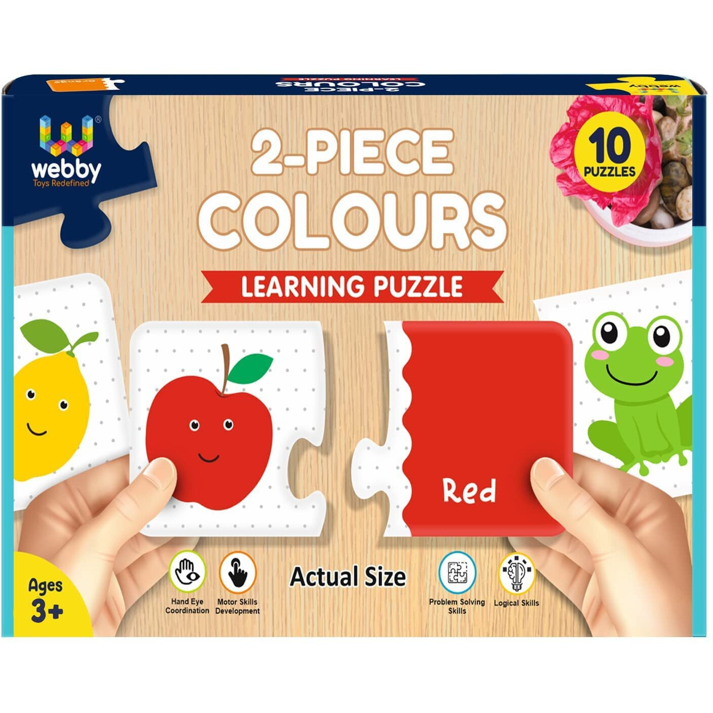 Webby Colours 2 Pieces Learning Pack Jigsaw Puzzle, Montessori Early Educational Pre School Puzzle Toys For 3+ Years Kid