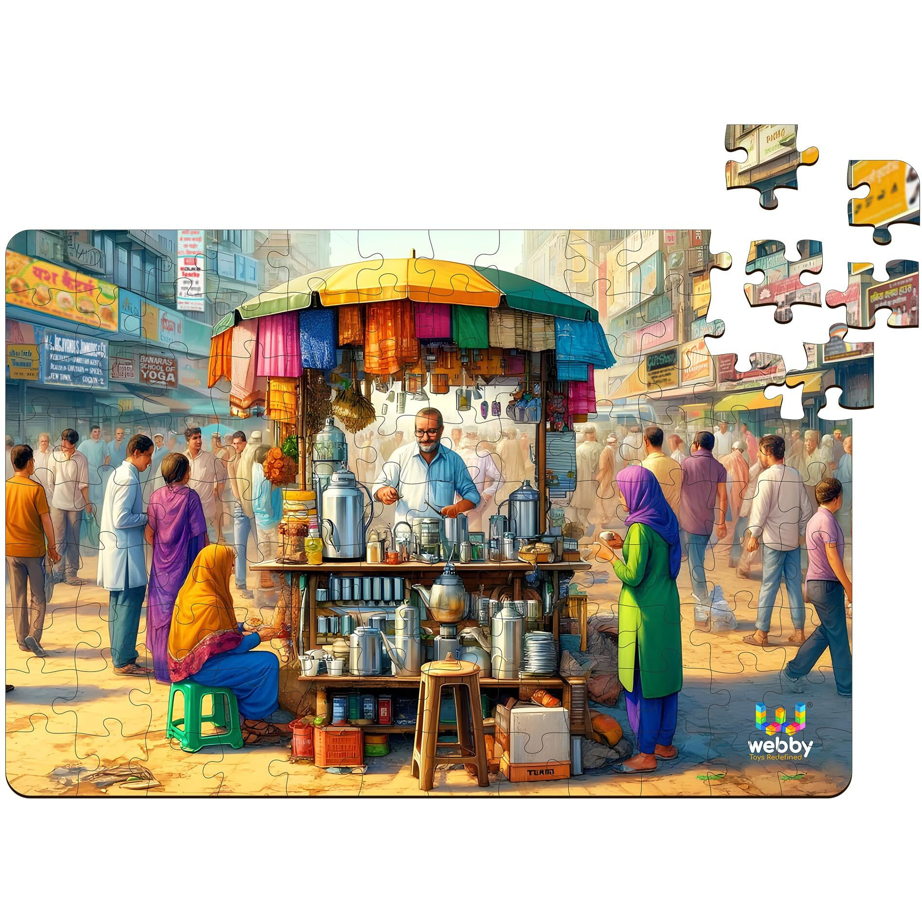 Webby Indian Tea Seller Jigsaw Puzzle For Kids, 108 Pieces