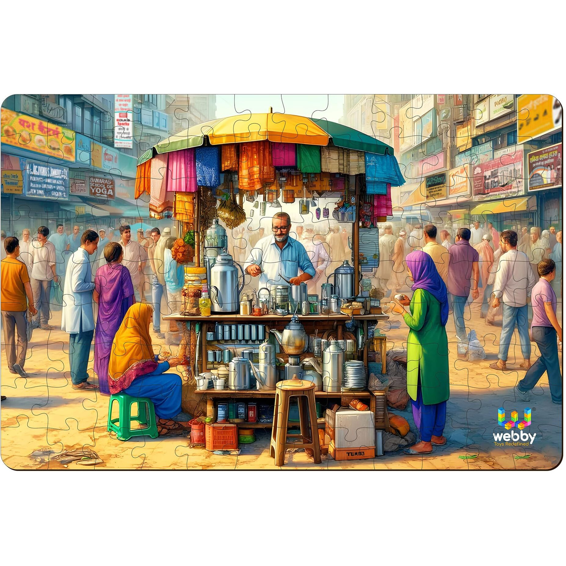 Webby Indian Tea Seller Jigsaw Puzzle For Kids, 108 Pieces
