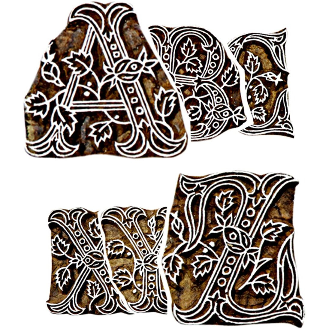 Twograms | Set Of 26 | Wooden Handmade Alphabetical Design Blocks For Printing Scrapbooking/School Project Designing Stamps/Art Craft/Blocks For Kids/Pottery Crafts