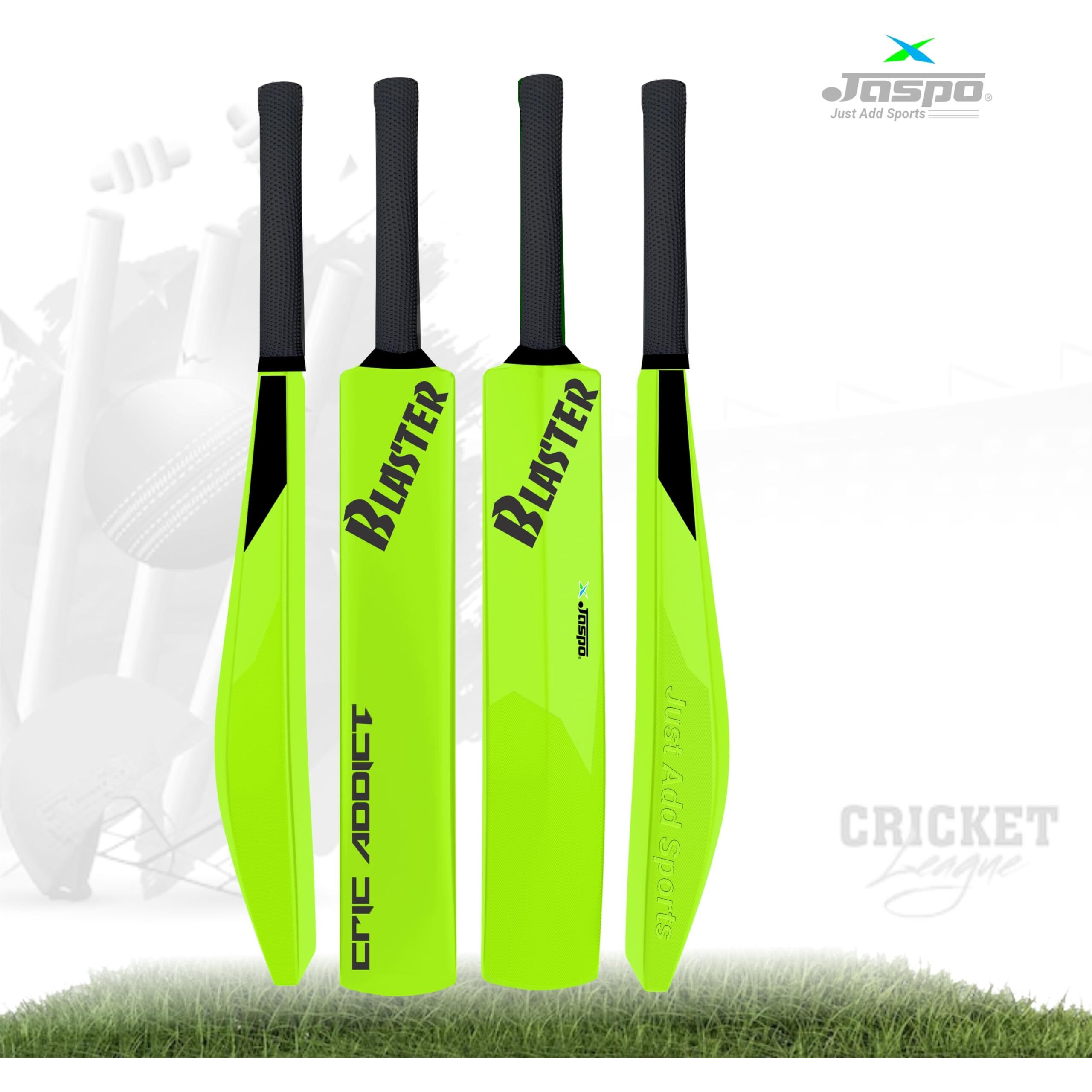 Jaspo Cric Addict Blaster Plastic Cricket Bat Size 5 For Kids,Juniors,Youth,Children (Bat Height-30 Inches) (Plastic Bat Size-5, Neon)