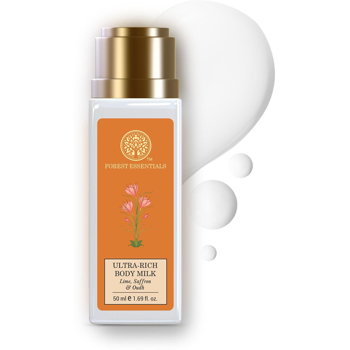Forest Essentials Ultra-Rich Body Milk Lime Saffron Oudh | Ayurvedic Moisturising Body Lotion For Hydration | Natural Body Moisturizer