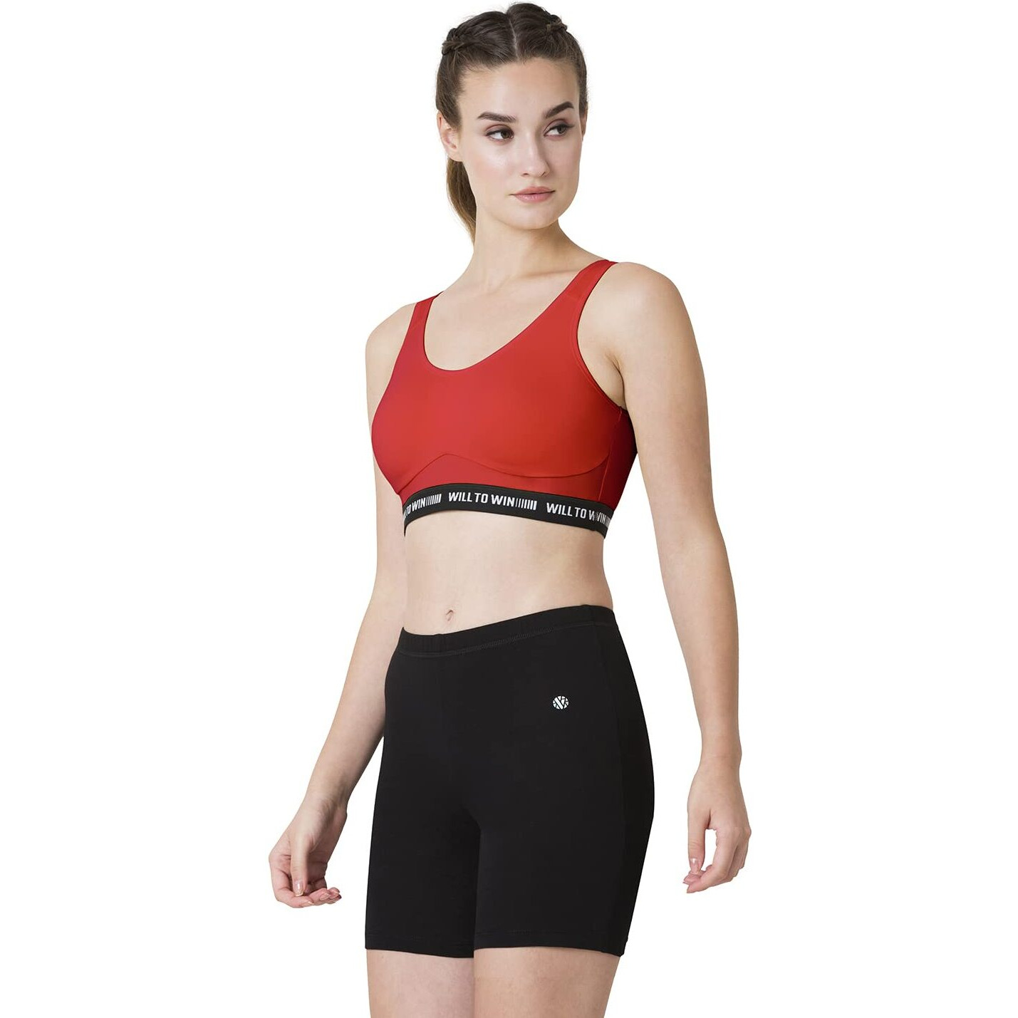 Van Heusen Proactive Women Sports Bra - Cotton Elastane - Anti Bacterial, Wireless, Non Padded, Full Coverage, Light Impact Tomato Red