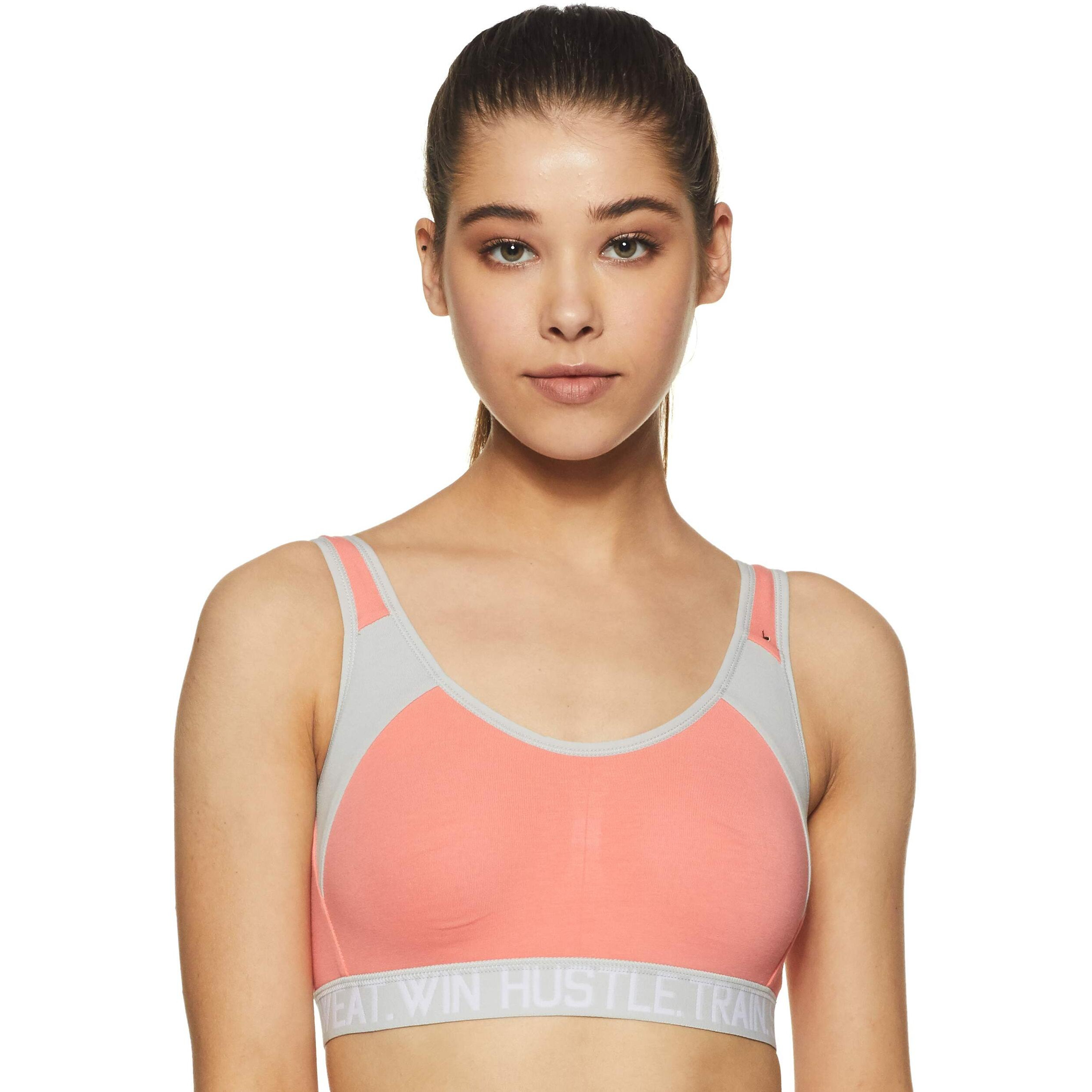 Van Heusen Proactive Women Sports Bra - Cotton Elastane - Anti Bacterial, Wireless, Non Padded, Full Coverage